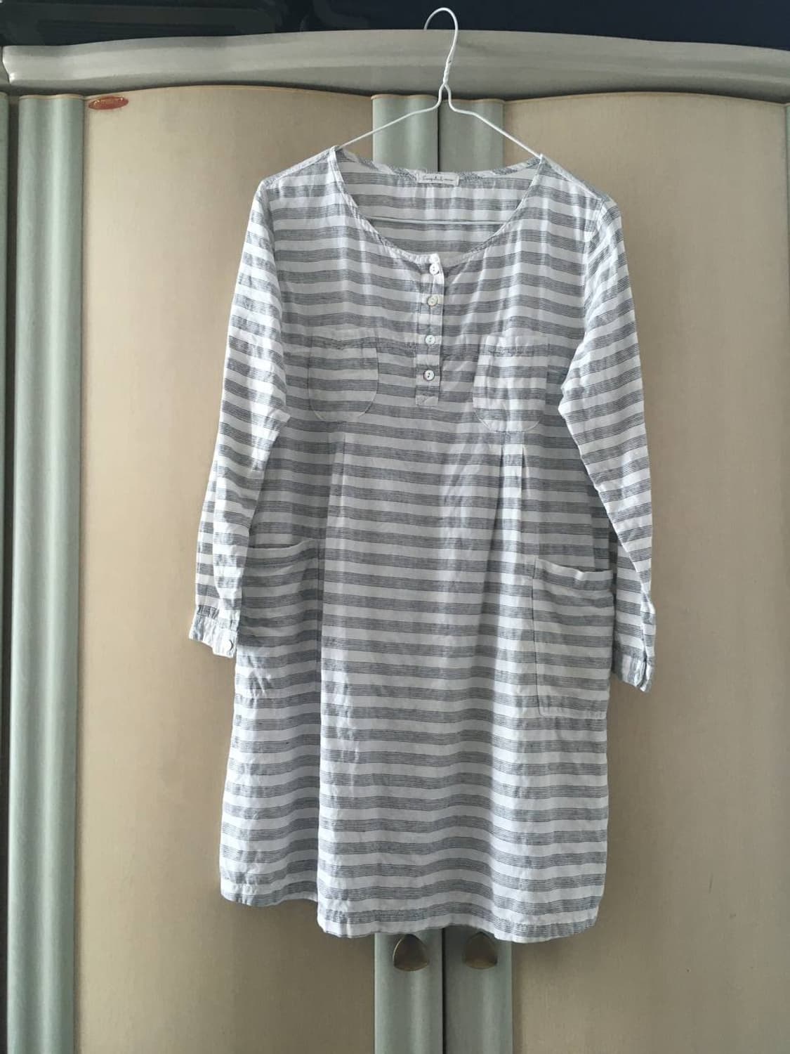 일본빈티지 모리걸 니혼진너드 스트라이프 줄무늬 레이어드 원피스 카모메산장 상품이미지1