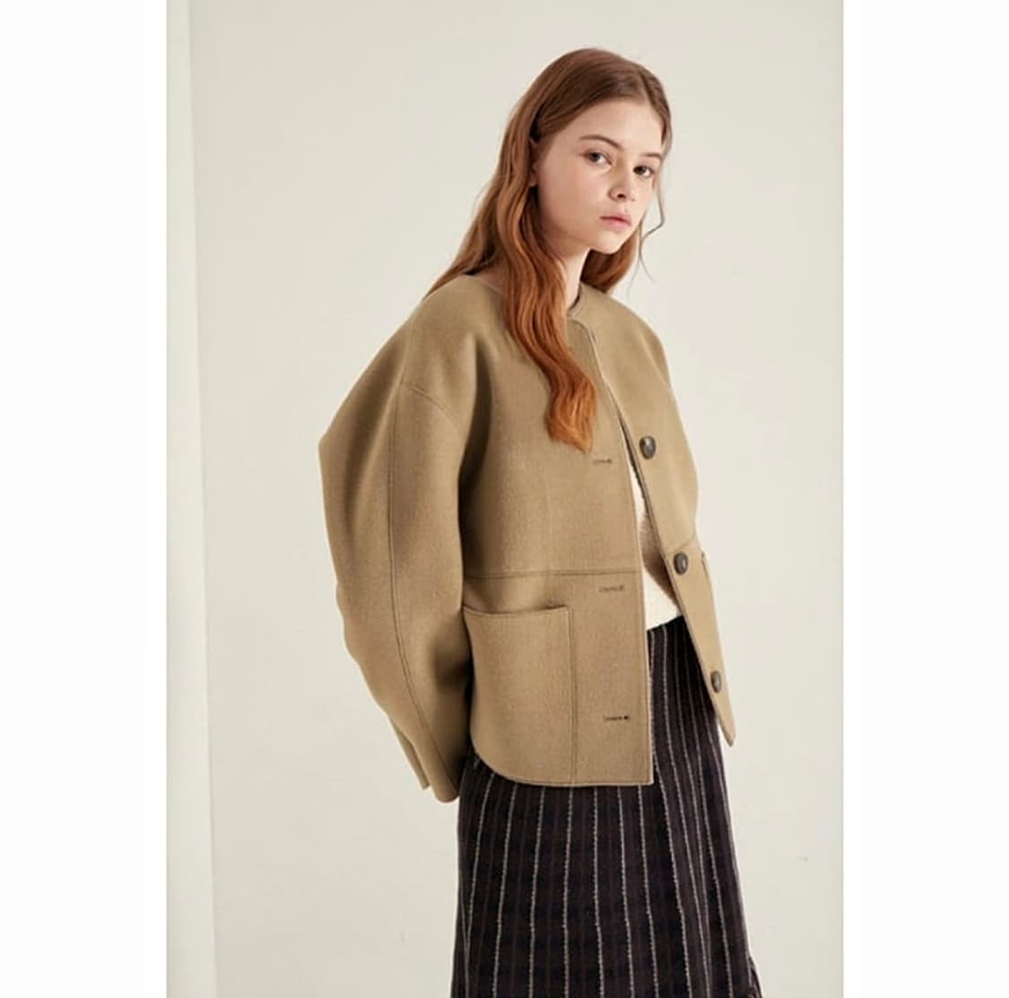 여) SJ 캐시미어 블렌드 하프코트  상품이미지9