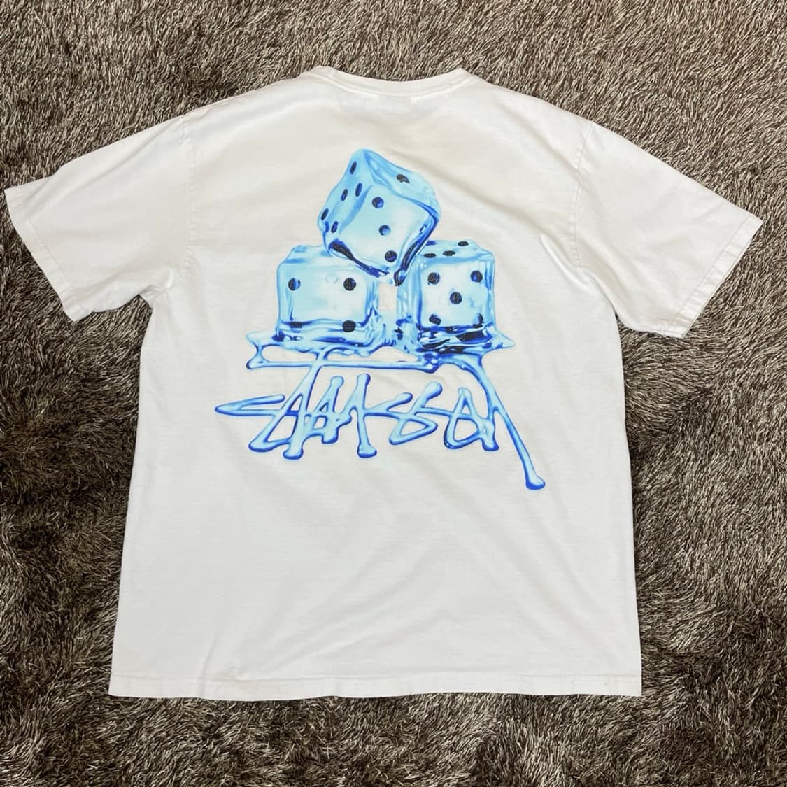 스투시 Stussy 화이트 다이스 그래픽 반팔 티셔츠 M 상품이미지5