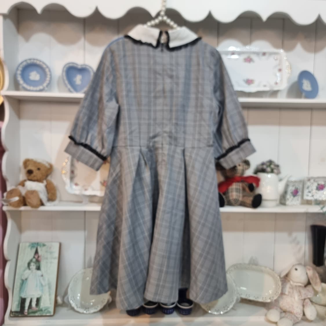 ROJITA(로지타) 체크 배색 리본 원피스 상품이미지6