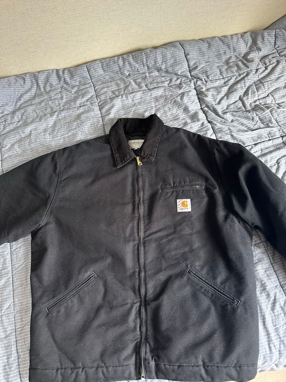 칼하트 WIP 오가닉 디어본 캔버스 OG 디트로이트 자켓 블랙 에이지드  상품이미지2