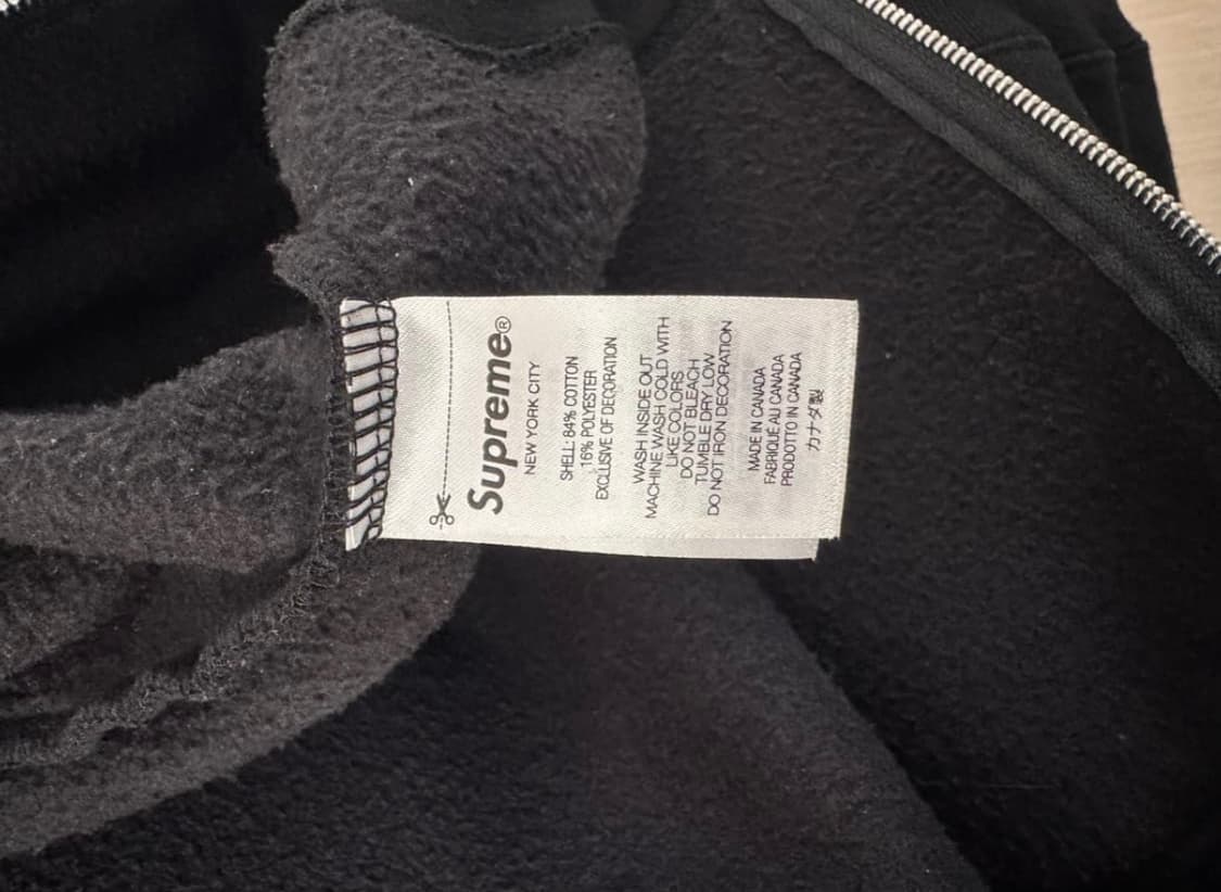 슈프림 S 로고 집업 후드 블랙 24 FW 상품이미지5