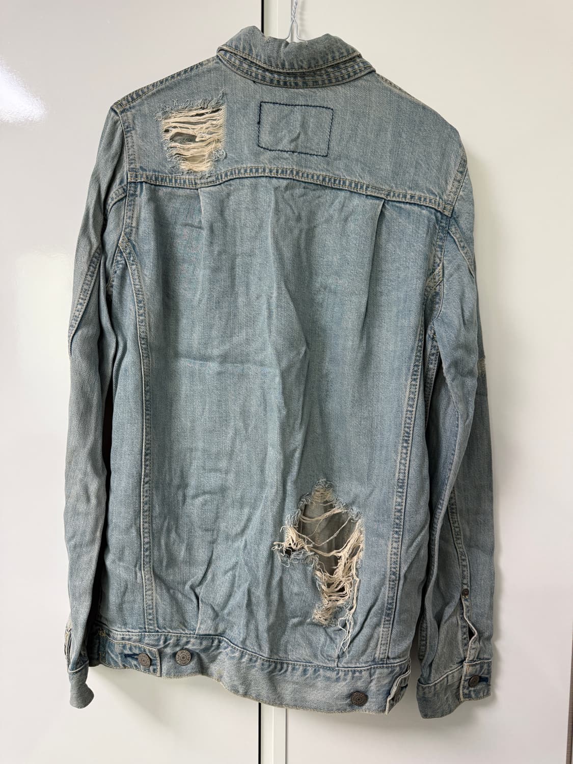 빈티지 데미지 디테일 연청 셔츠 상품이미지2