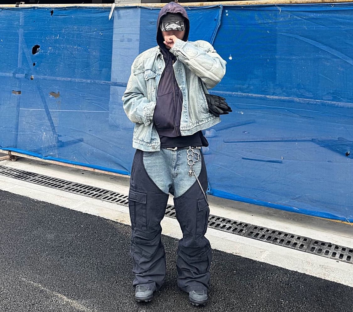 Yeezy Gap 칸예 모토 오버핏 바이커 데님자켓 상품이미지1