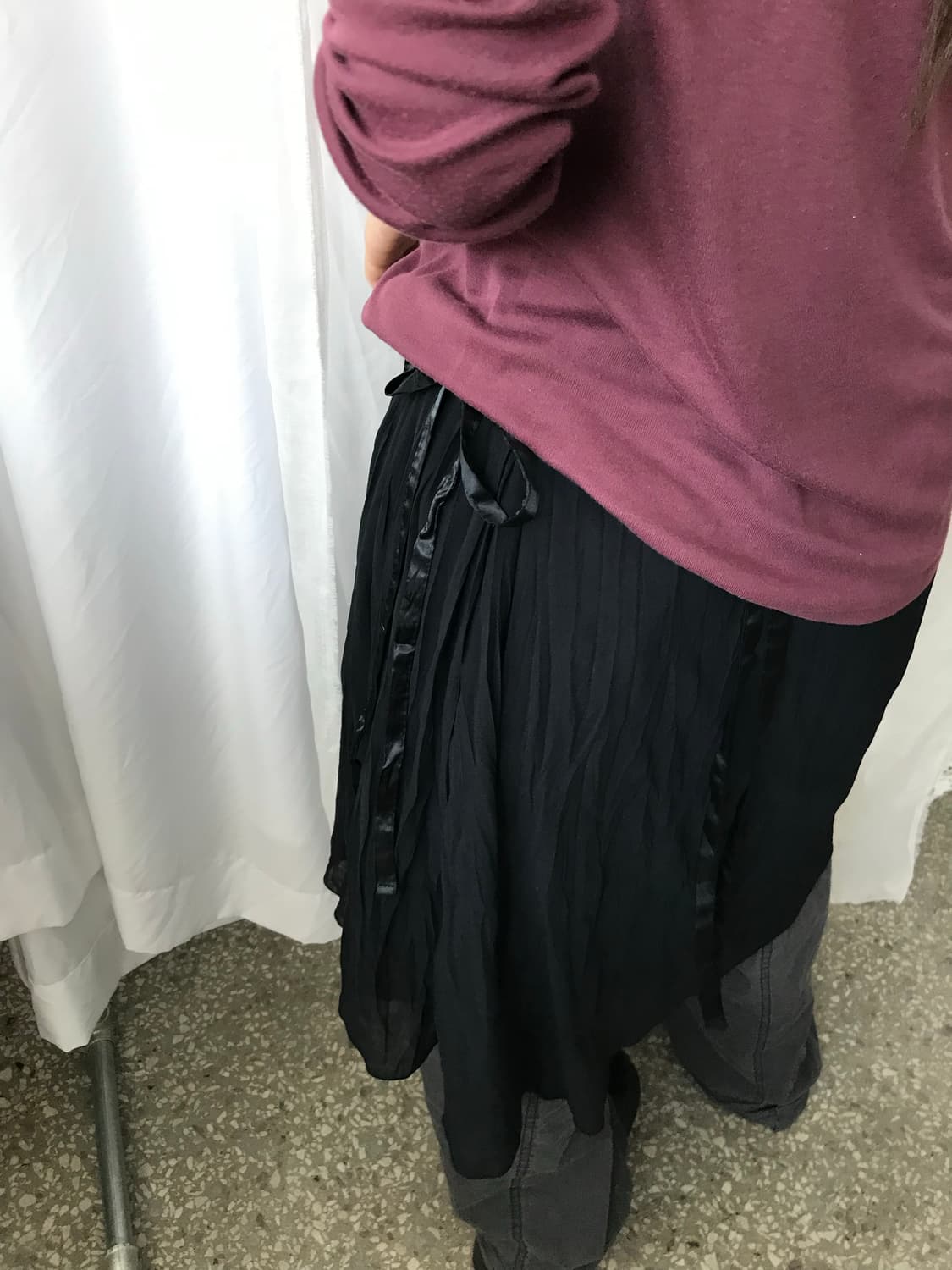 블랙 레이어드 스커트 상품이미지4