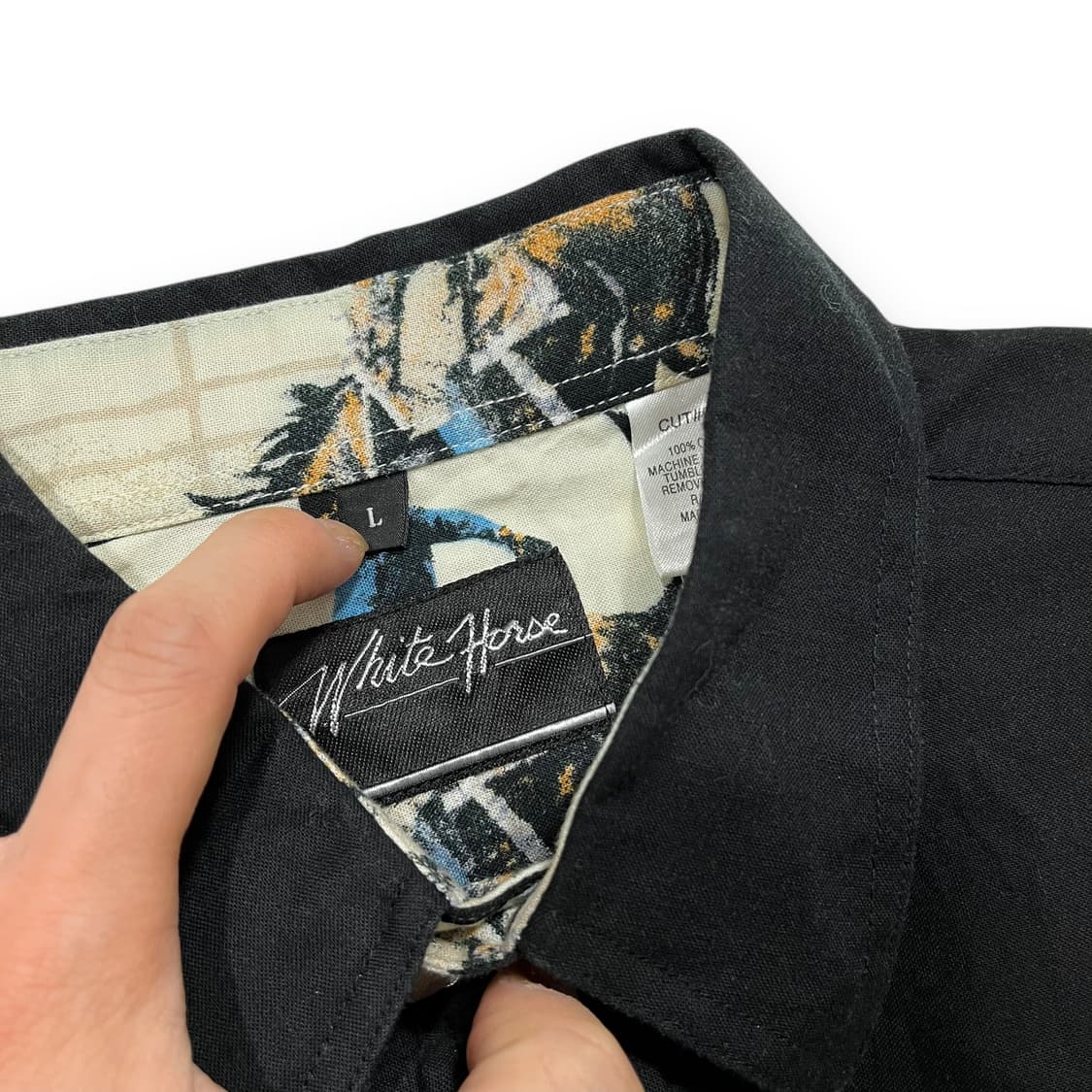 화이트 호스 웨스턴 승마 다크 빈티지 긴팔 셔츠 상품이미지4