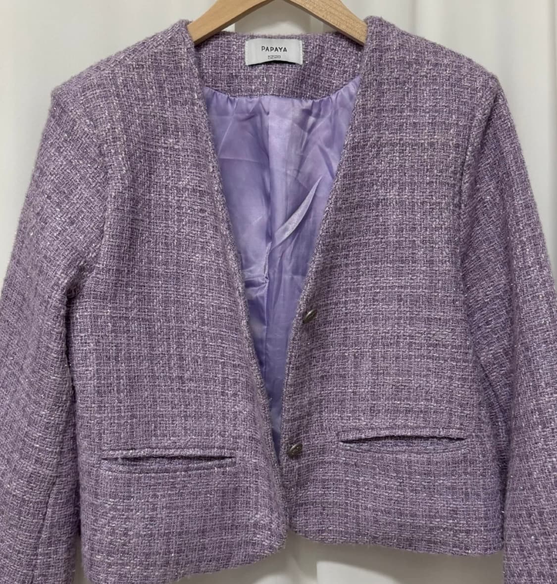 파파야 퍼플 트위드 자켓 상품이미지1