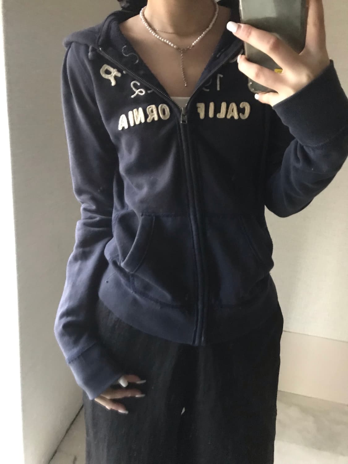 홀리스터 네이비 슬림핏 후드집업 상품이미지2