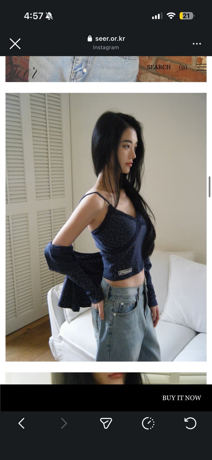 seer - love-touched cardigan set_navy 상품이미지3