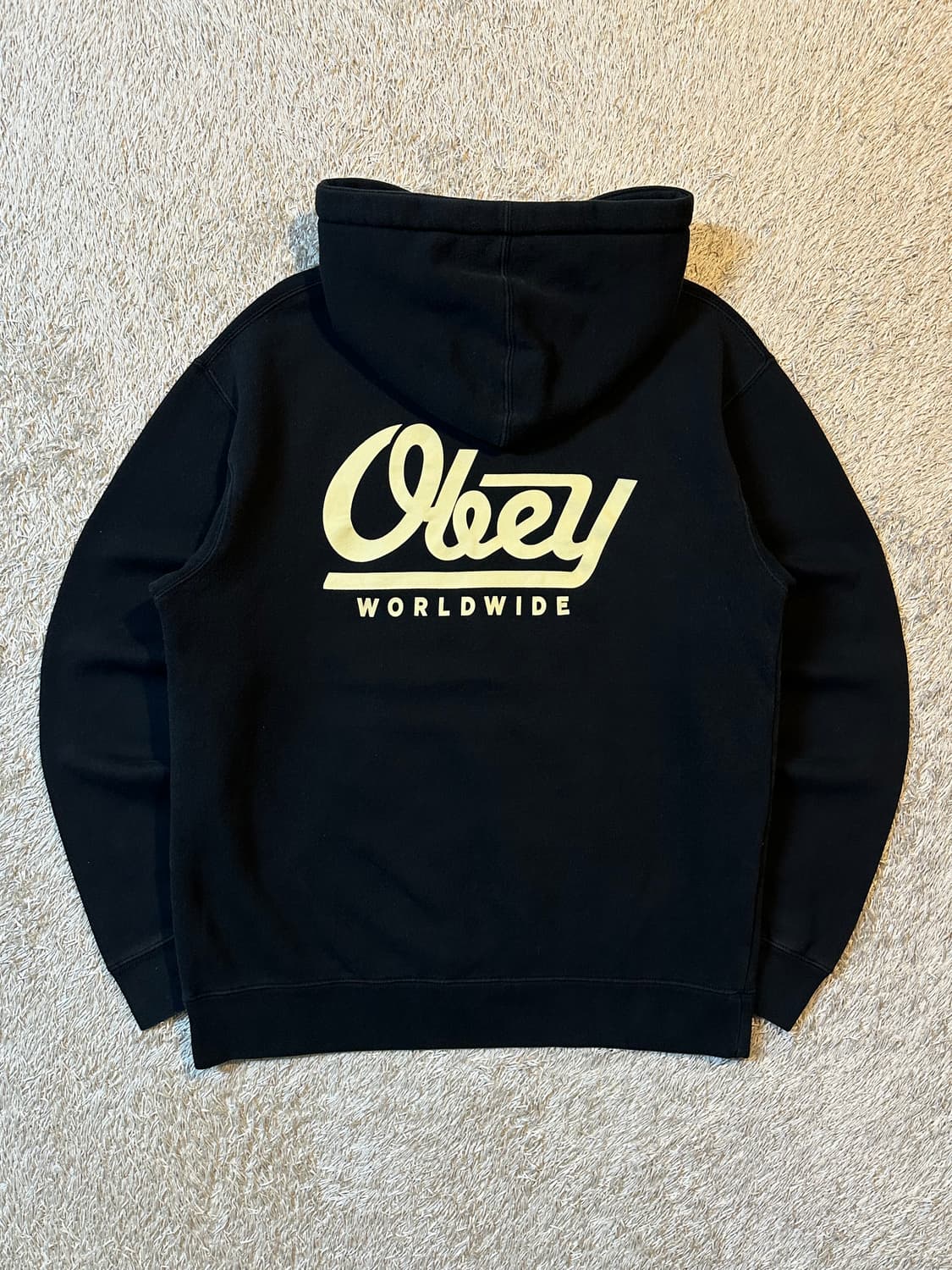 오베이 OBEY 월드와이드 백로고 후드티 블랙 상품이미지1