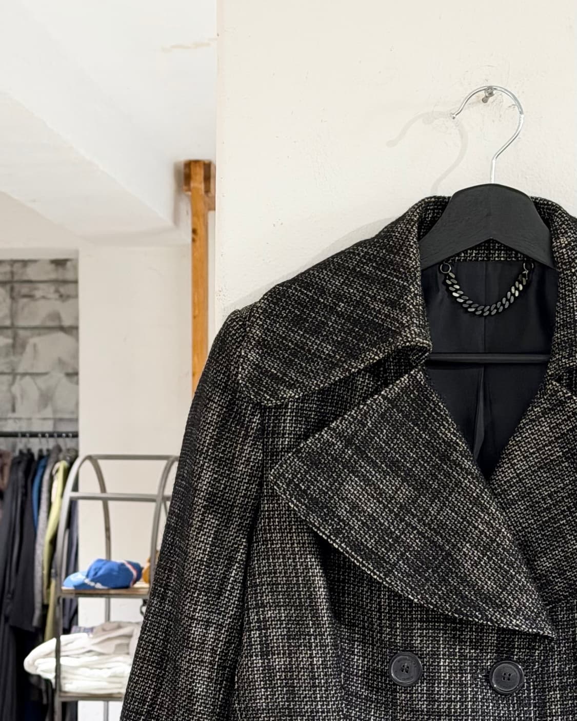 버버리 블랙 트위드 더블 브레스티드 자켓 상품이미지2