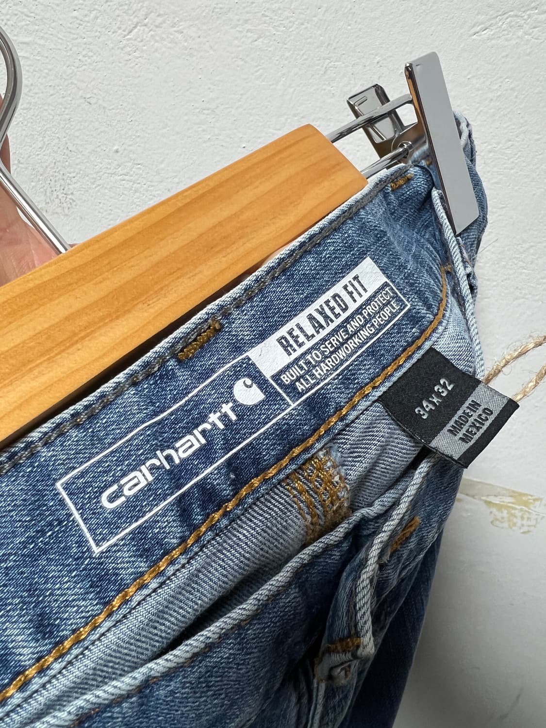 칼하트 릴렉스 핏 데님 더블니 워크 팬츠 상품이미지6