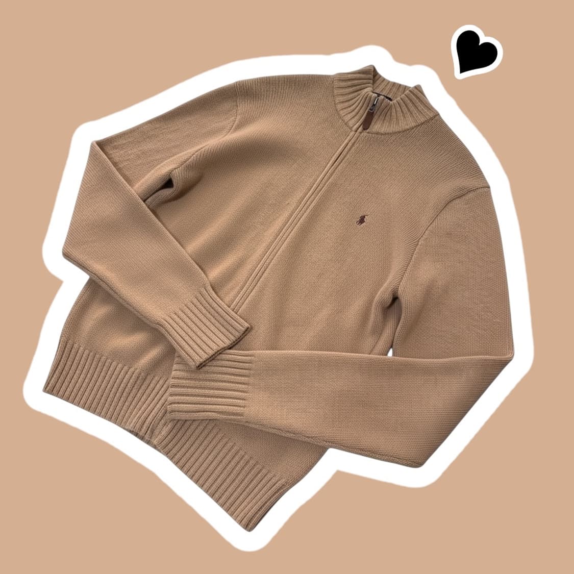 폴로 랄프로렌 카멜 니트집업 상품이미지1