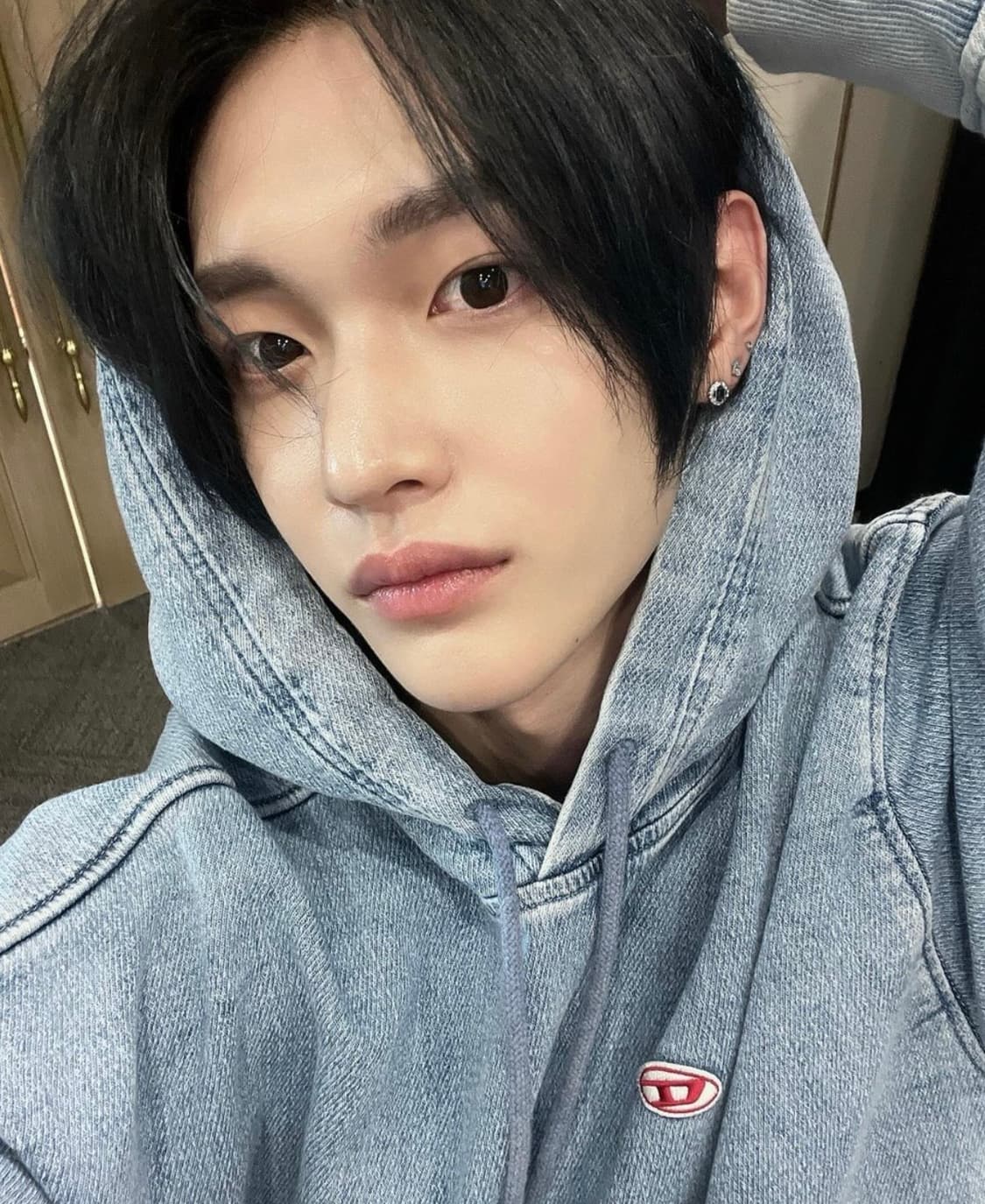 디젤 데님 후드 라이트블루 상품이미지2