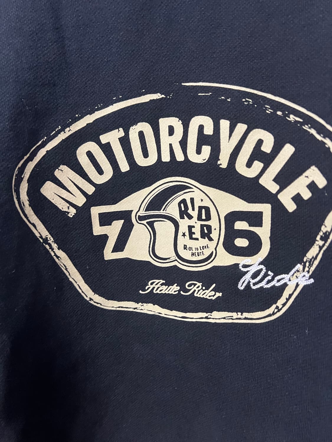 호이테 블랙 프린팅 맨투맨 판매 상품이미지6