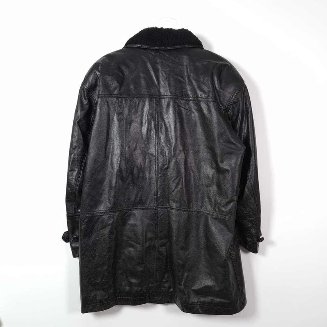Scofield 빈티지 소가죽 양털 카라 레더 하프 코트 L 상품이미지4