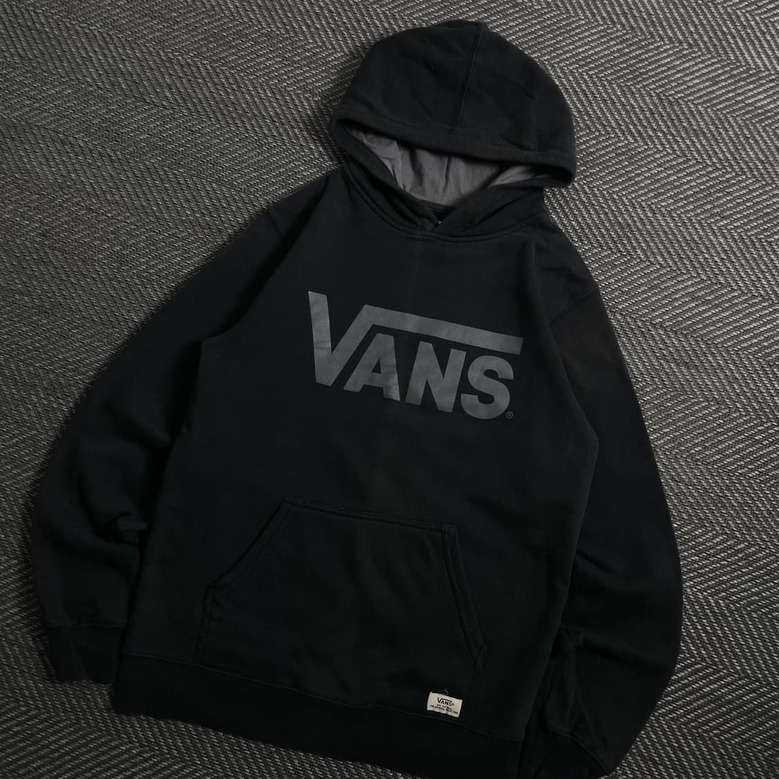 반스 빅로고 박시핏 후드 티셔츠 블랙y 4173 상품이미지1