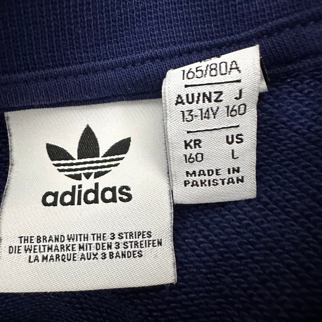 아디다스 여성 빅로고 맨투맨 블루 신장 160 상품이미지4