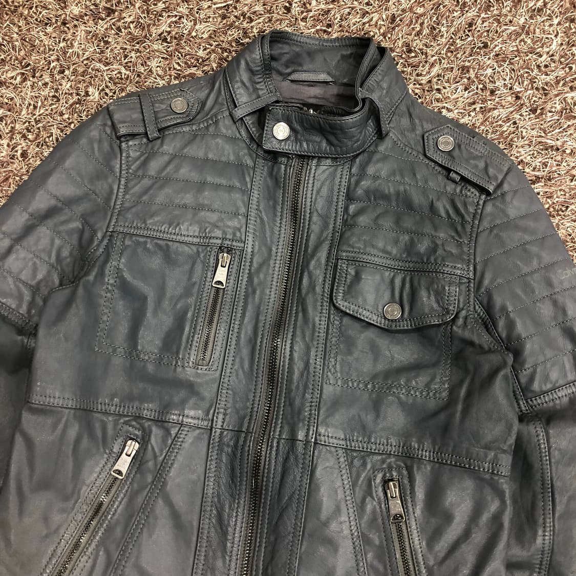 캘빈클라인 양가죽 바이커 레더 가죽 라이더 자켓 상품이미지2