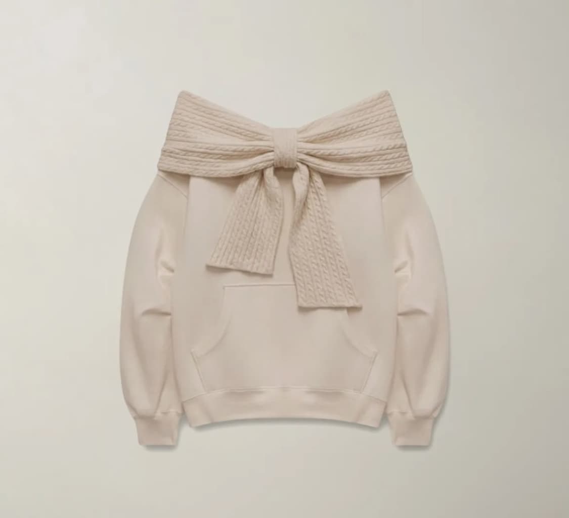 더티스 리본후디 베이지 상품이미지1