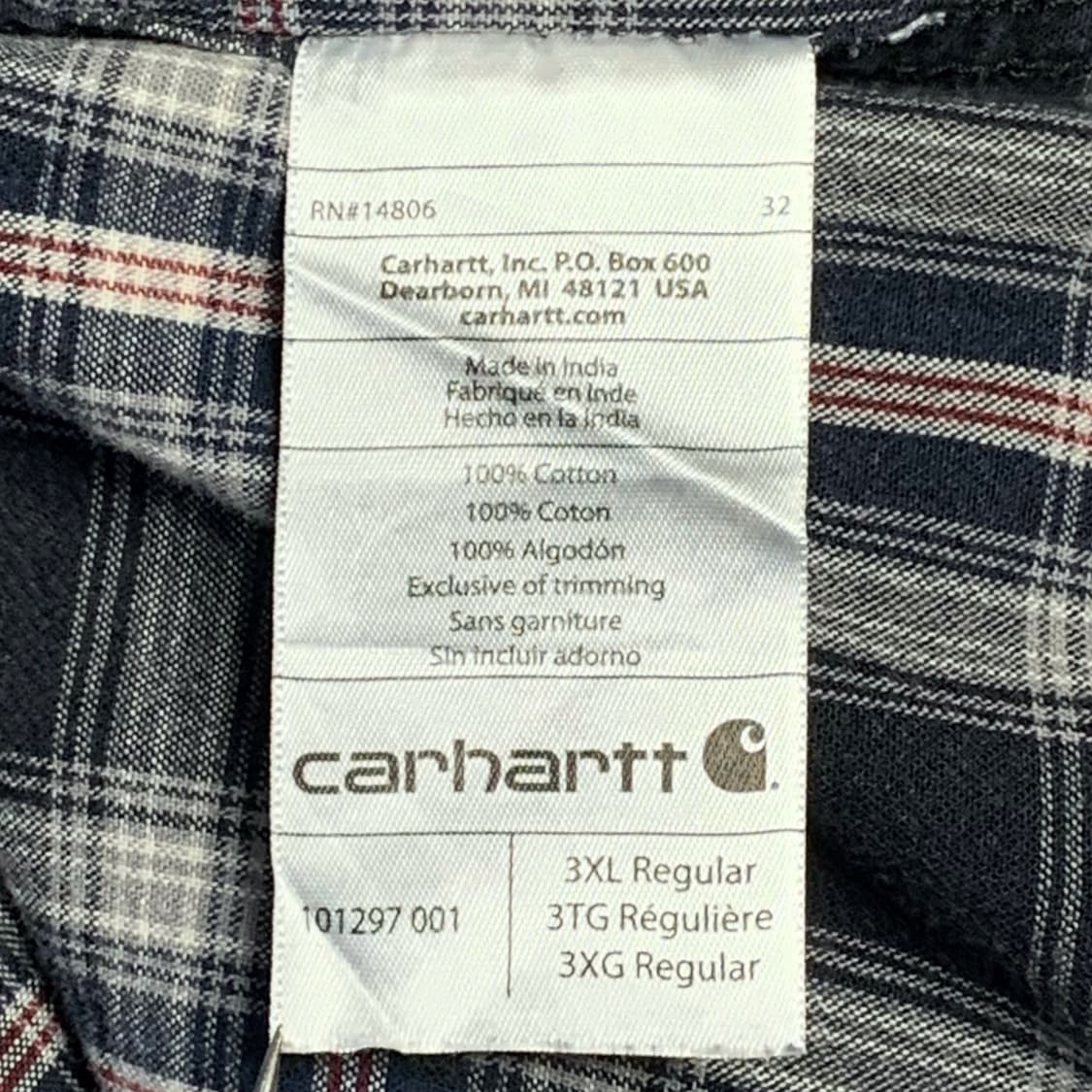 [3XL] 칼하트 타탄체크 워크셔츠 상품이미지5