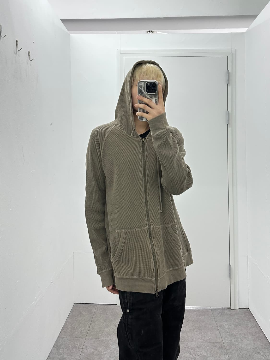 Rush hour 2way waffle khaki hood zip 상품이미지3