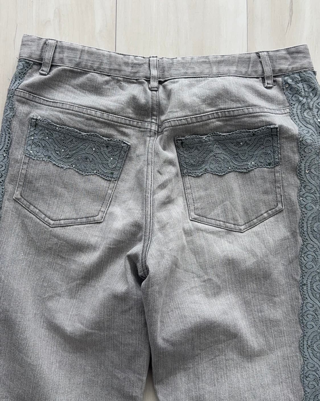 Lace-Detail Fairy Boots-cut Denim pants 상품이미지9