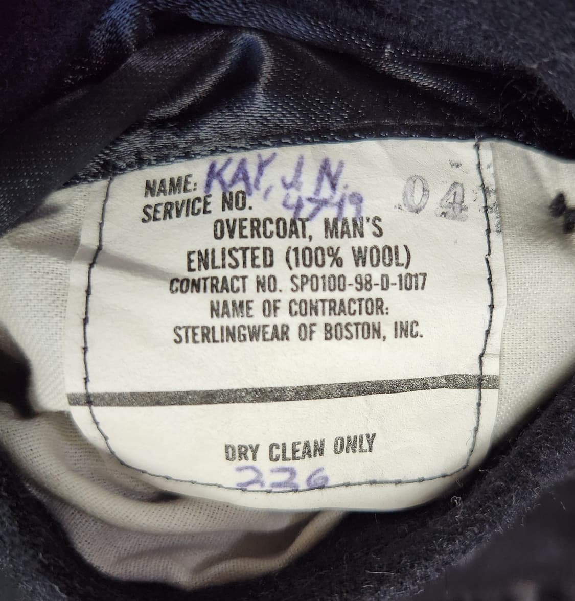 오리지널 미해군 피코트 44L 상품이미지6