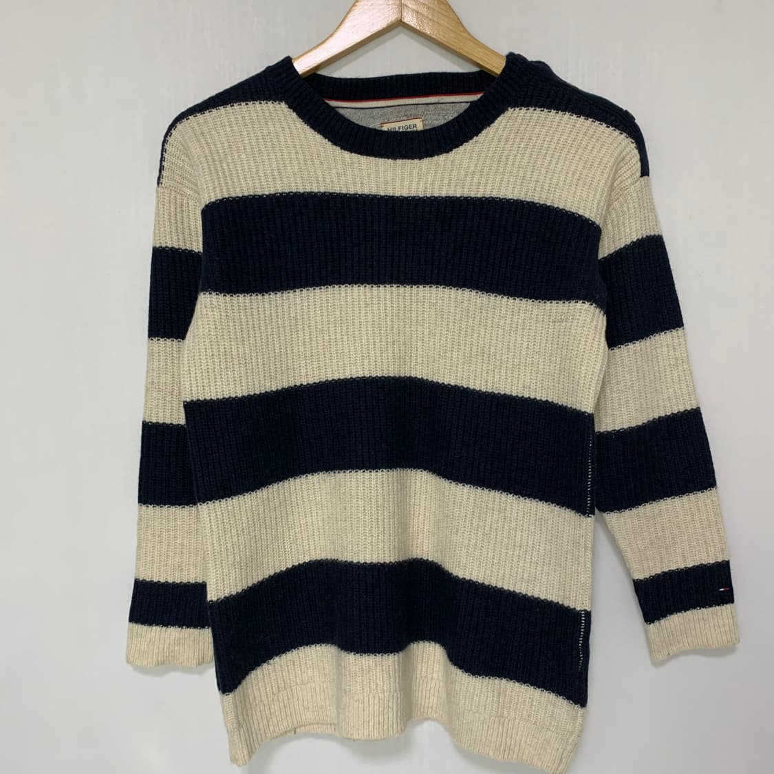 타미힐피거 스트라이프 7부 소매 빈티지 숄더 버튼 니트 M 상품이미지2