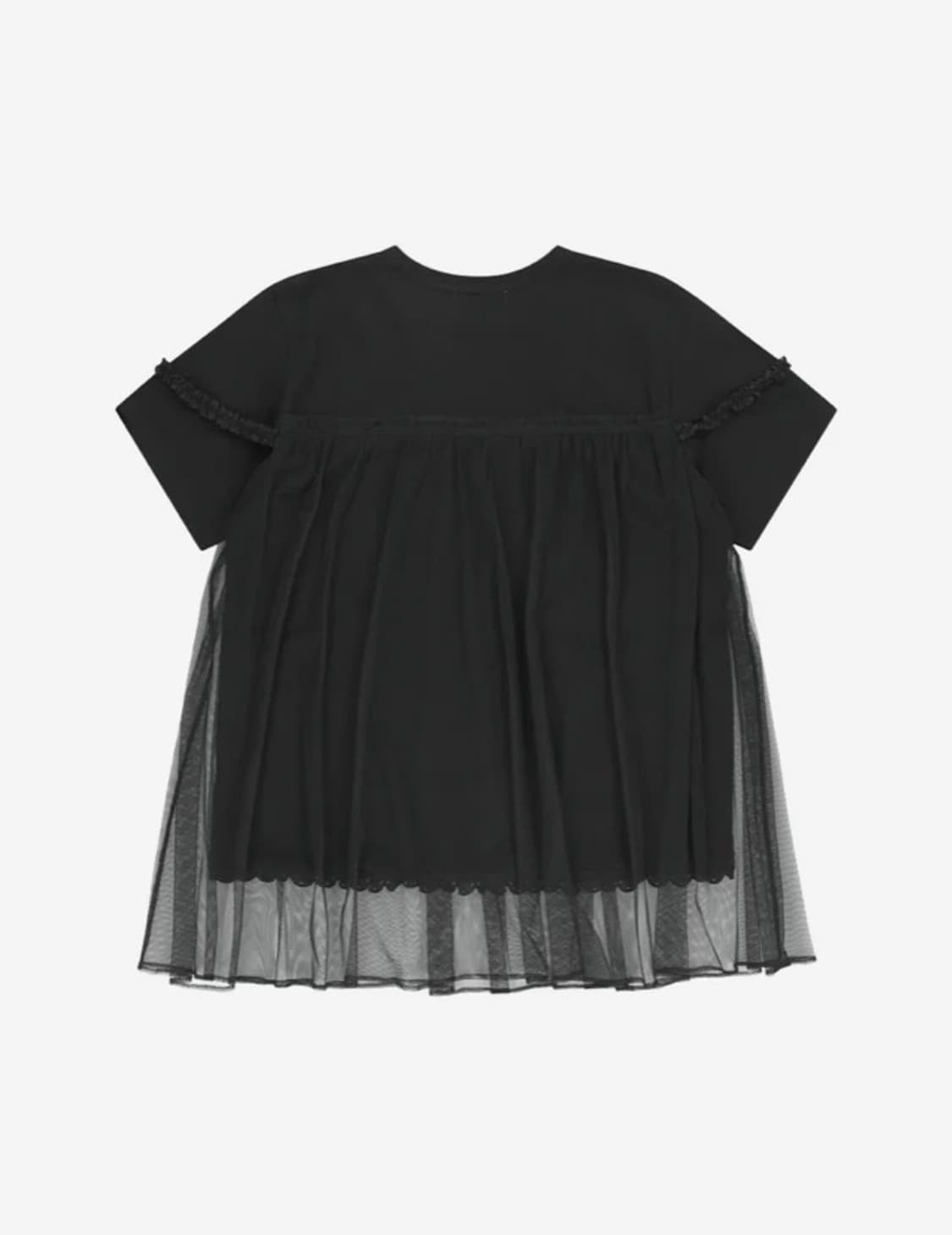 뚜오미오 MESH LAYERED LACE T-SHIRT [BLACK] 상품이미지3