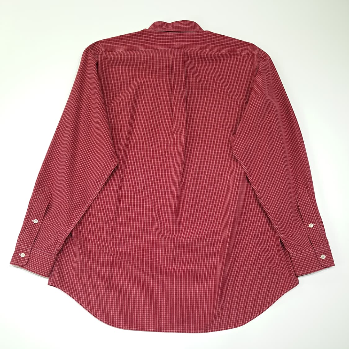 CL443 L 폴로 90s 코튼 마이크로 체크 버건디 셔츠 남방 상품이미지6