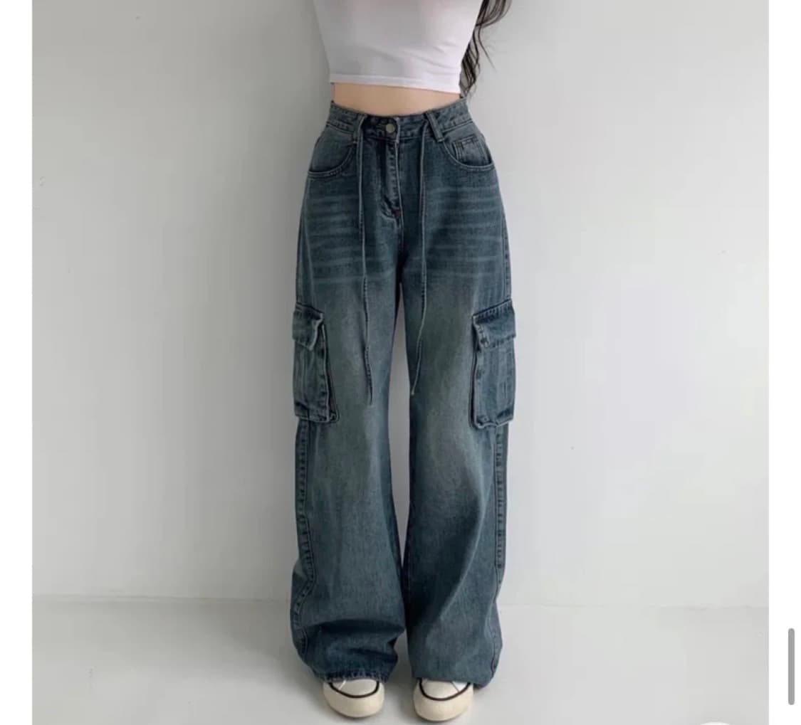 에이블리 카고 와이드팬츠 데님 청바지 상품이미지1