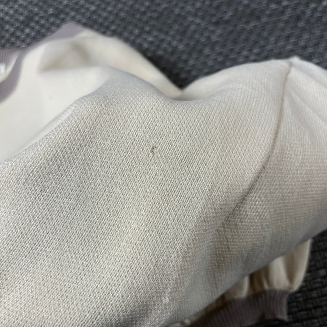 JPN 크림 투톤 라운드넥 긴팔 니트 M 상품이미지6