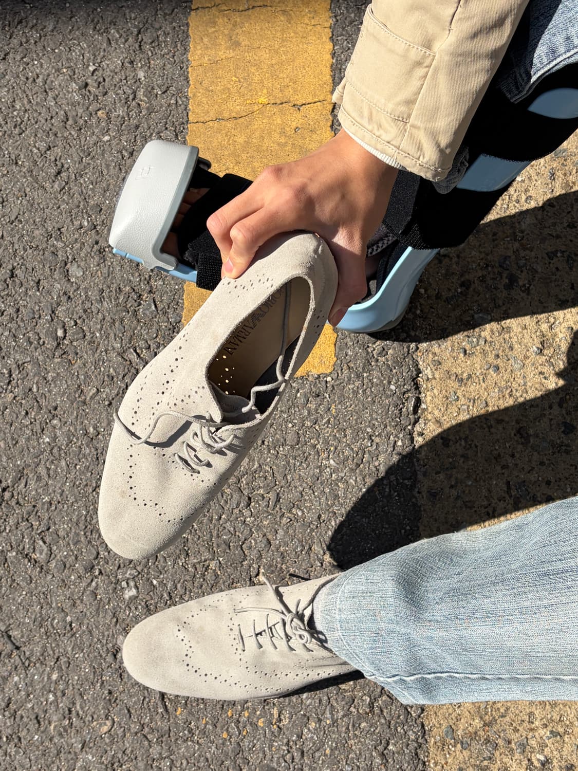 앰포리오 아르마니 스웨이드 레이저 컷 로퍼  상품이미지3