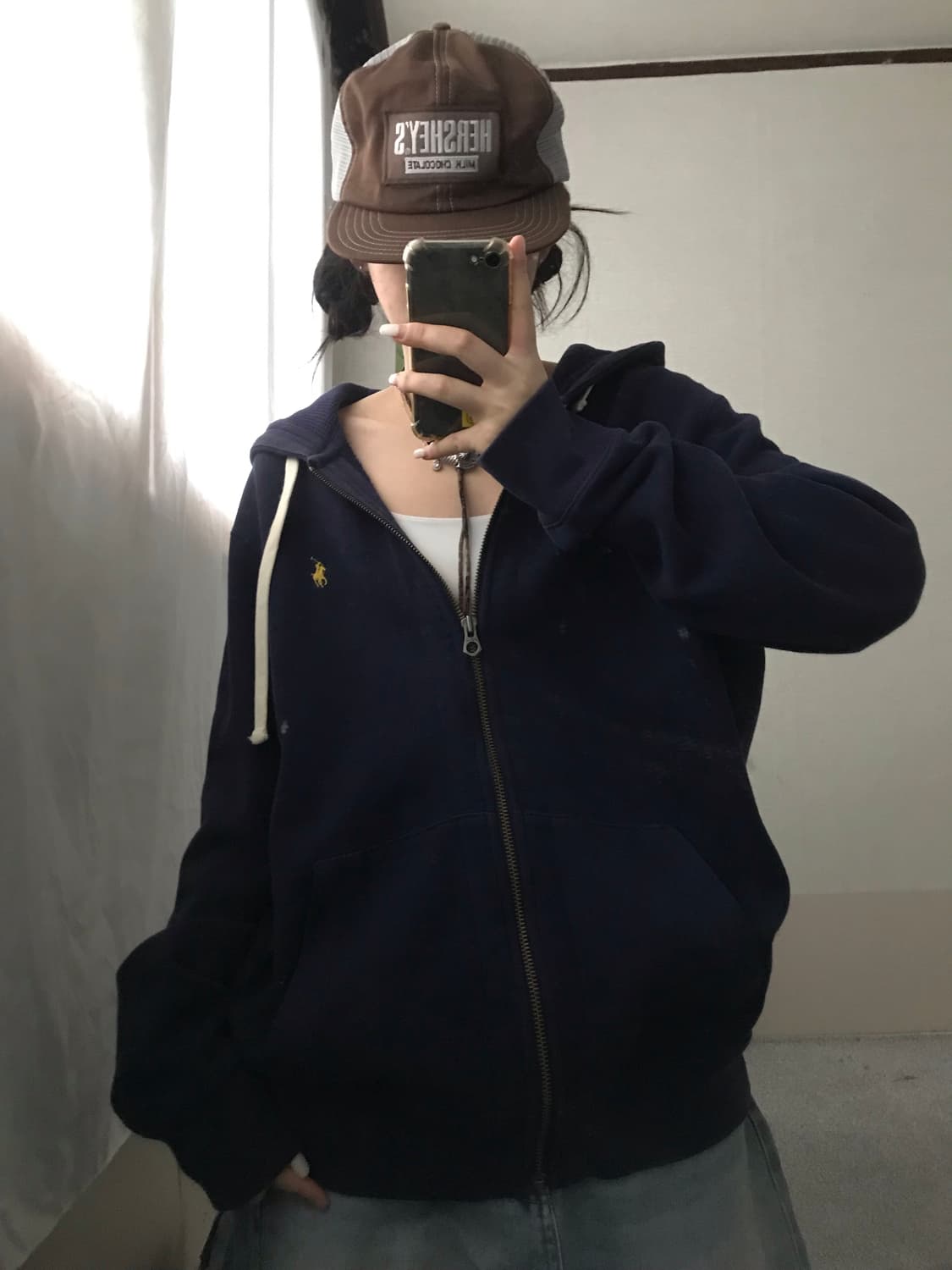 폴로 네이비 스웻 후드집업 상품이미지4