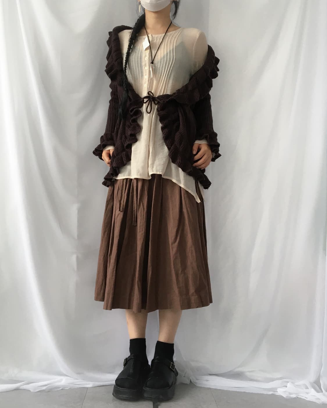 Ruffle point knit cardigan 상품이미지5