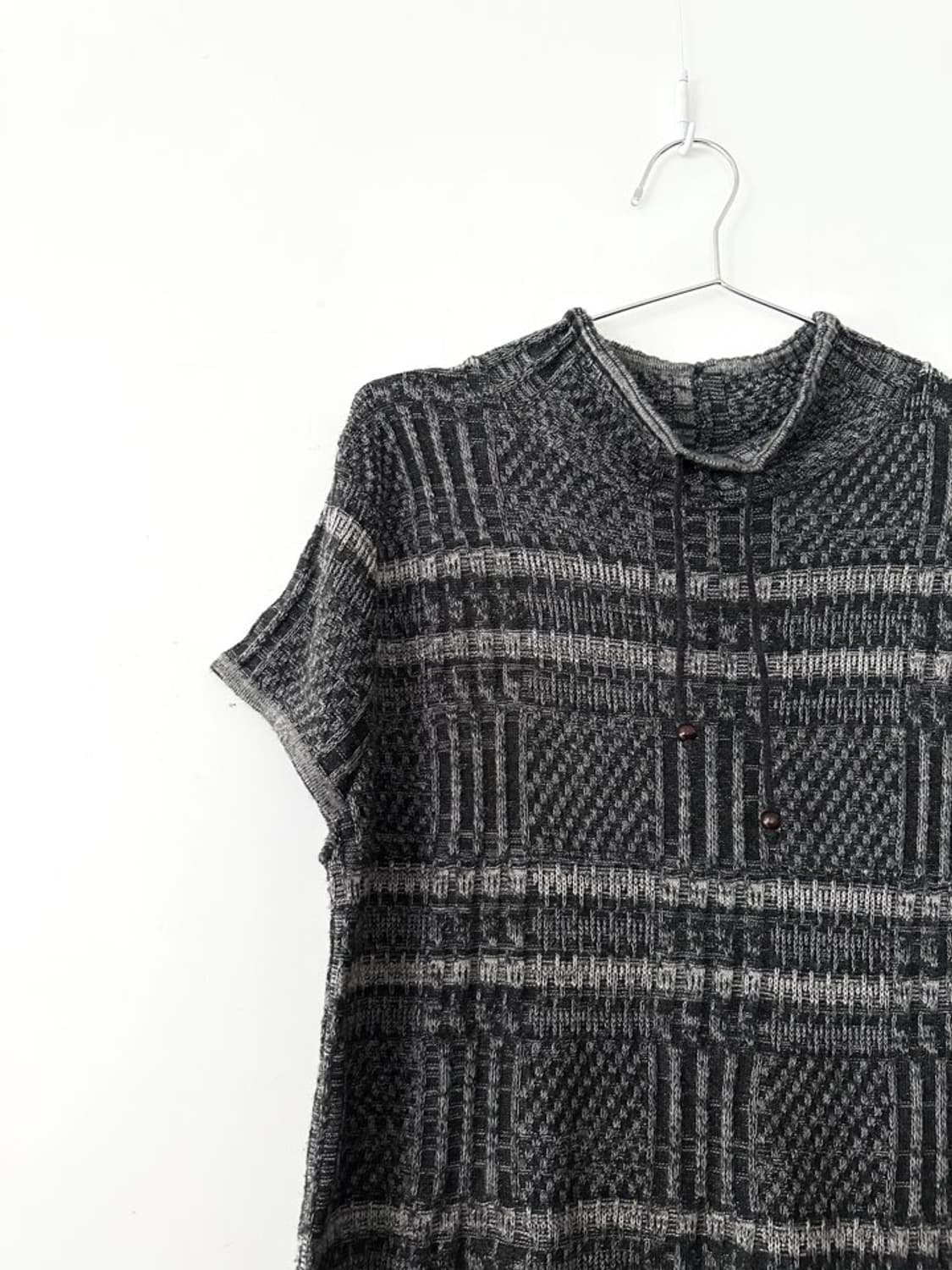 Neck string boucle half knit / grey 상품이미지2