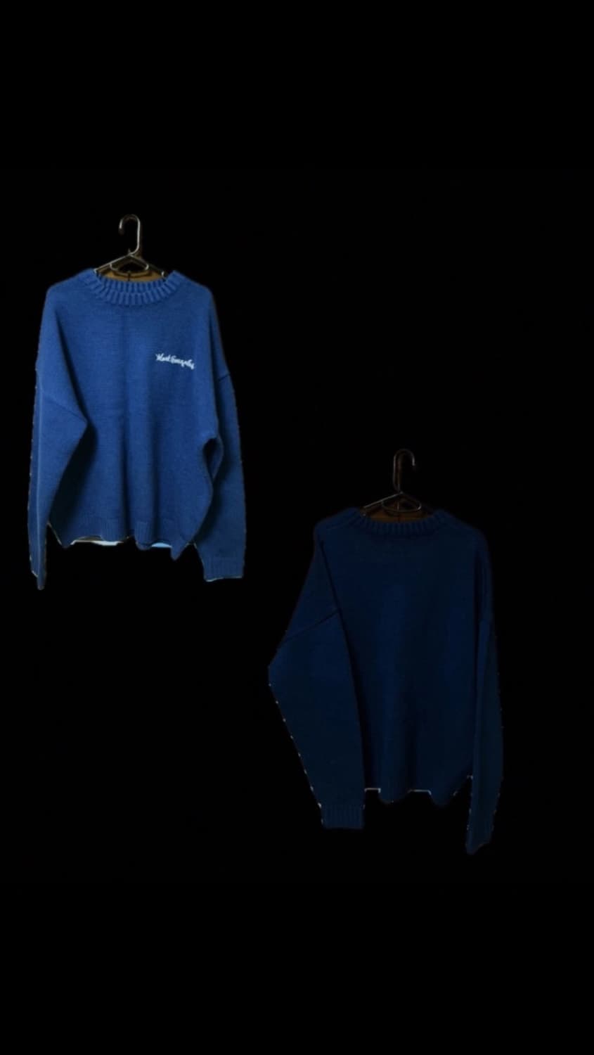 [Mark Gonzales / 마크곤잘레스 로고 니트 / 블루] 상품이미지1