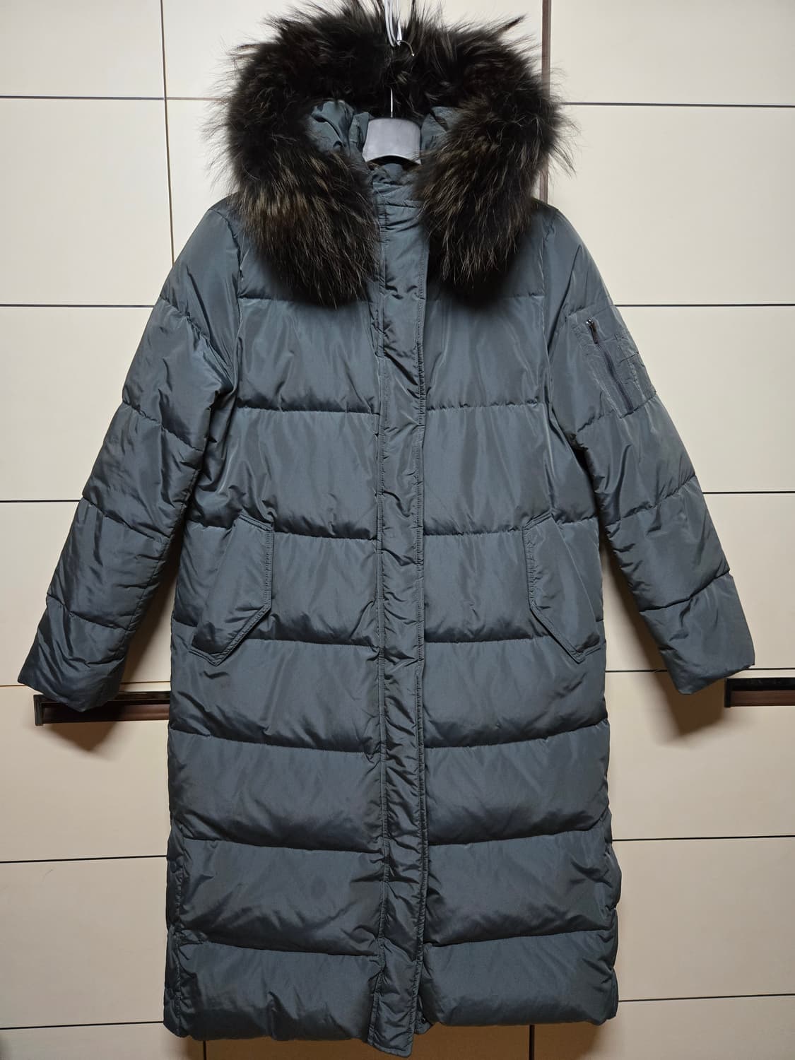 쉬즈미스 여성 모피 덕다운 롱패딩 상품이미지1