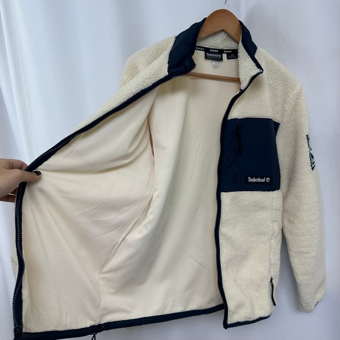 팀버랜드 남자 뽀글이 자켓 아이보리 M 상품이미지6
