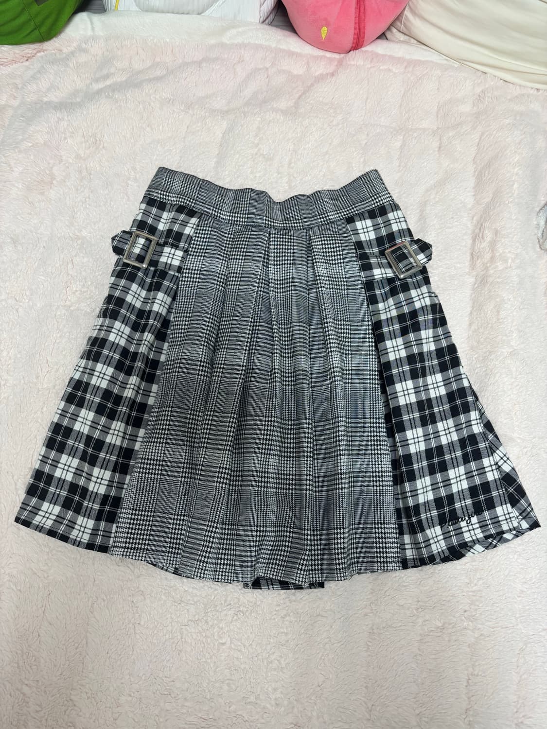 체크 밴딩 스커트 일본 빈티지 지뢰계 양산형 상품이미지1