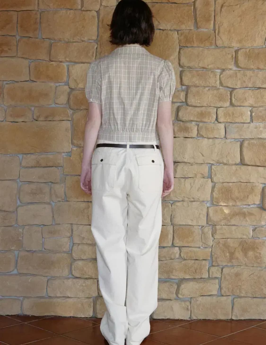 새상품 비아플레인 Via Limmo Check Blouse 상품이미지3