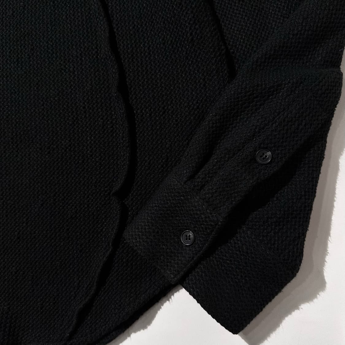 Yiyae 이예 웨이빙 턴업 린넨 코튼 셔츠 블랙 상품이미지6