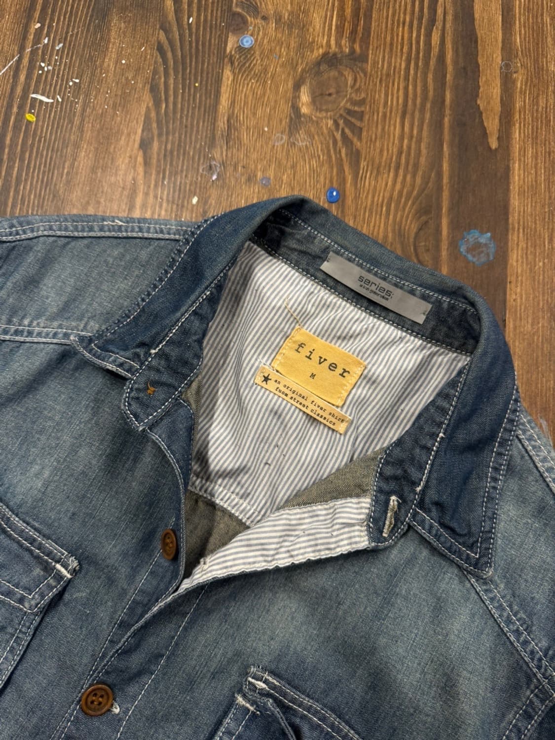 fiver 데님 셔츠 슬림100 상품이미지8