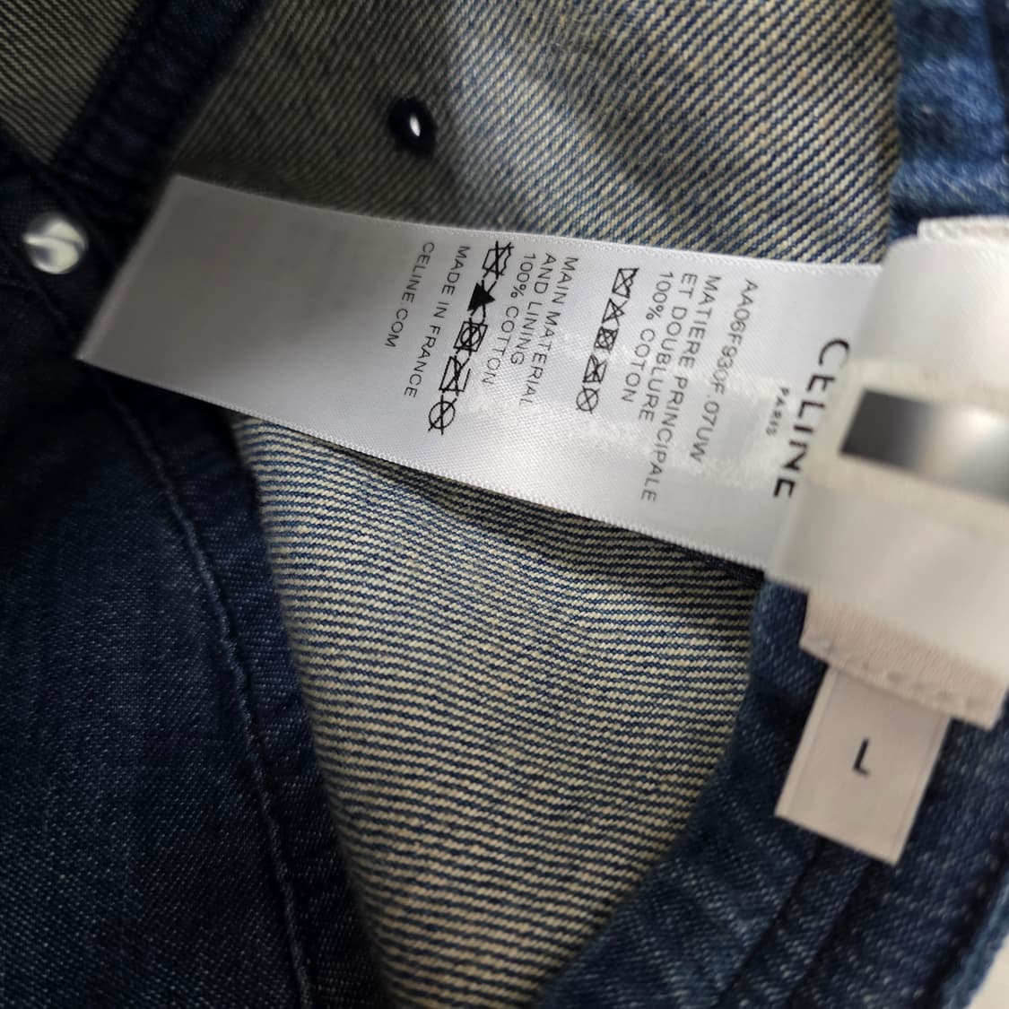 정품 셀린느 트리오페 데님 볼캡 상품이미지5