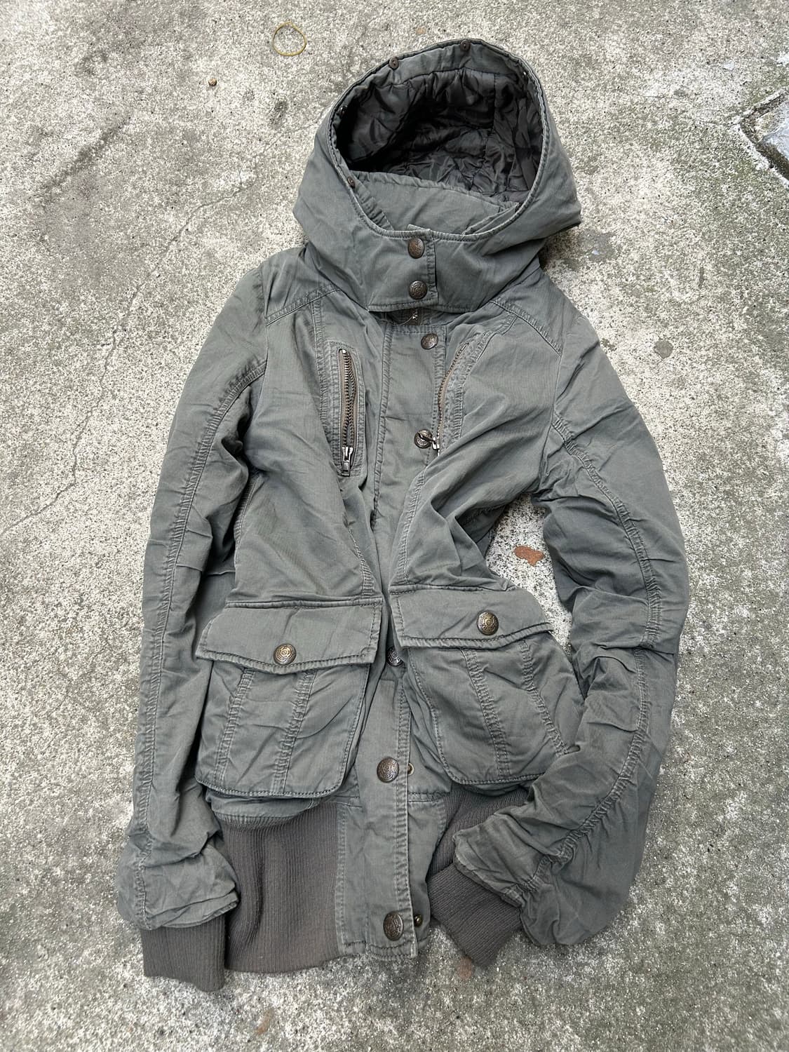 *RARE* 2000s pendora 셔링 디테일 y2k 야상자켓 상품이미지2