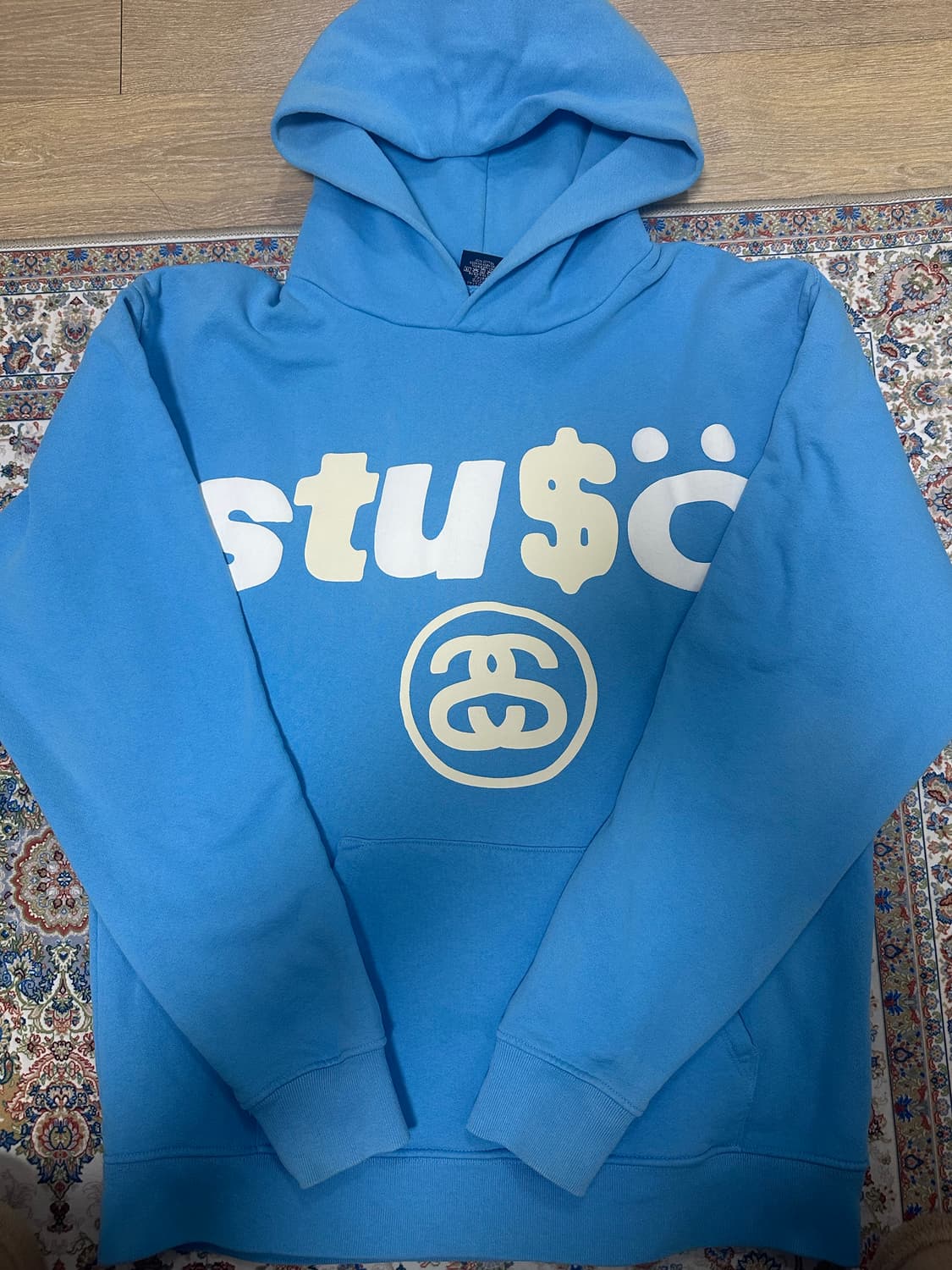 [L]스투시 x CPFM 8볼 피그먼트 다이드 후드 블루 상품이미지3