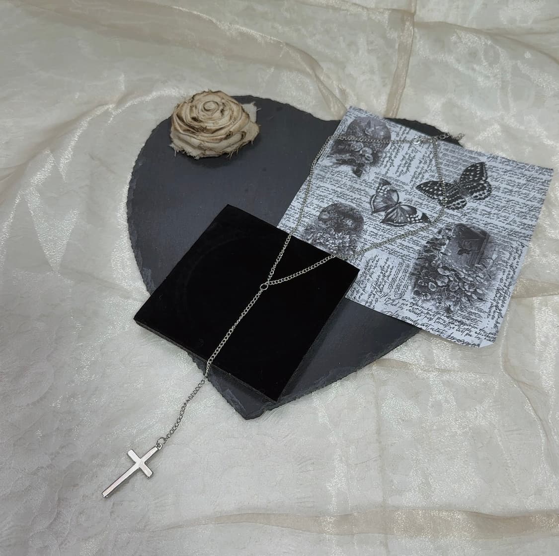 빈티지 쿠바체인 넥타이 십자가 목걸이 상품이미지2