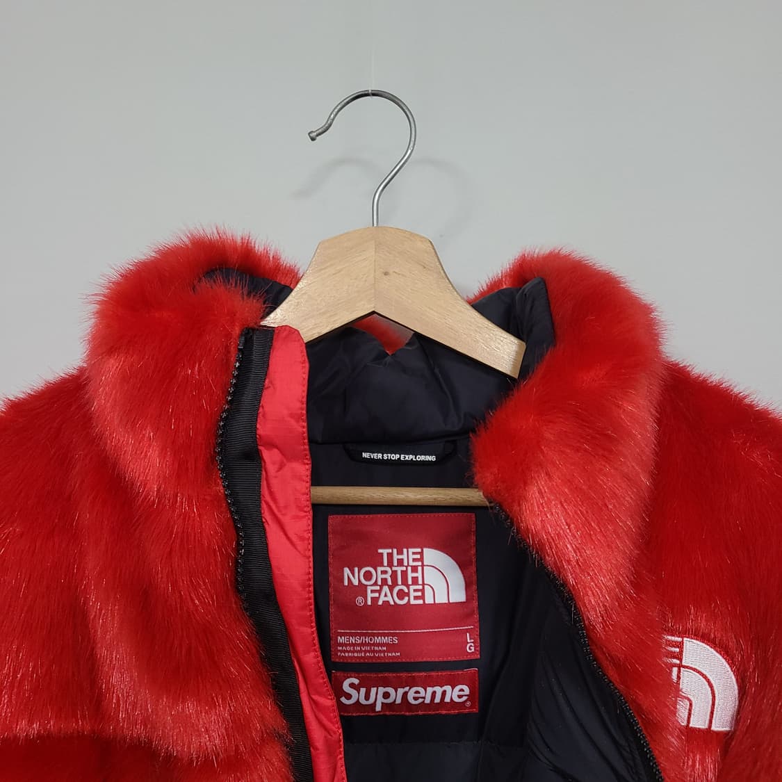 슈프림 x 노스페이스 남성 포우 퍼 눕시 자켓 레드 L 상품이미지8