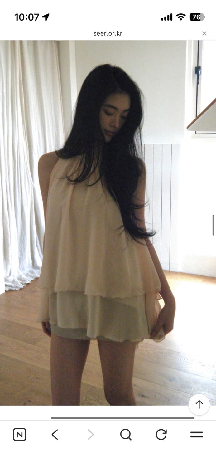 씨어 seer melted heart blouse_peach beige 상품이미지4